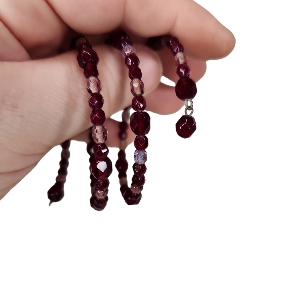 Ruby Red Spiral Memory Wire Bracelet - image 4